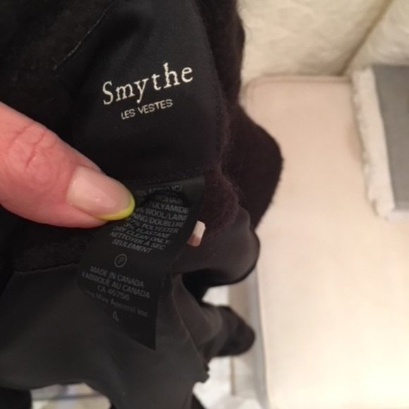 SMYTHE 3/4 sleeve black mohair blazer - Picture 3 of 4